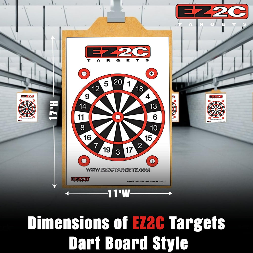 EZ2C Targets #15: Dartboard Paper Shooting Target 11"x17" USA Made