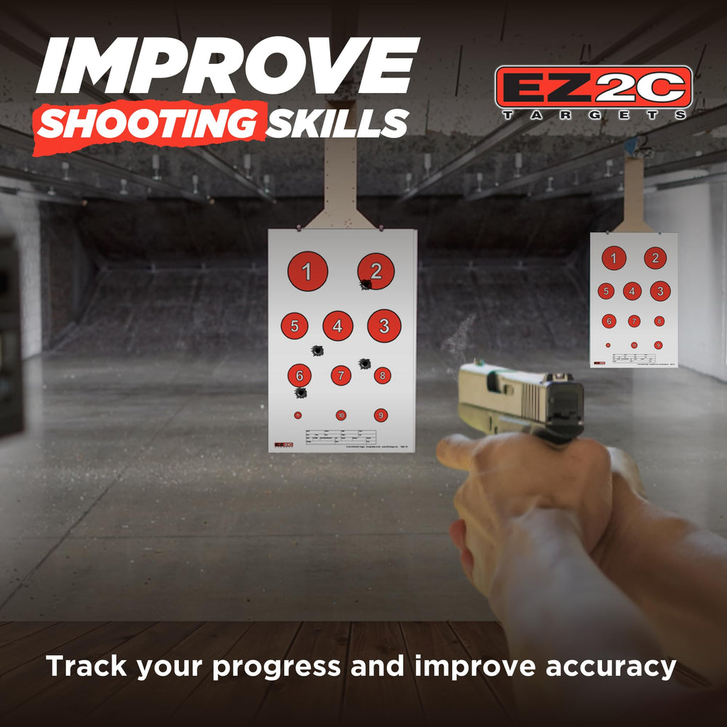 EZ2C Targets #20/RD7: Reducing Circles Paper Shooting Targets 11"x17" USA Made