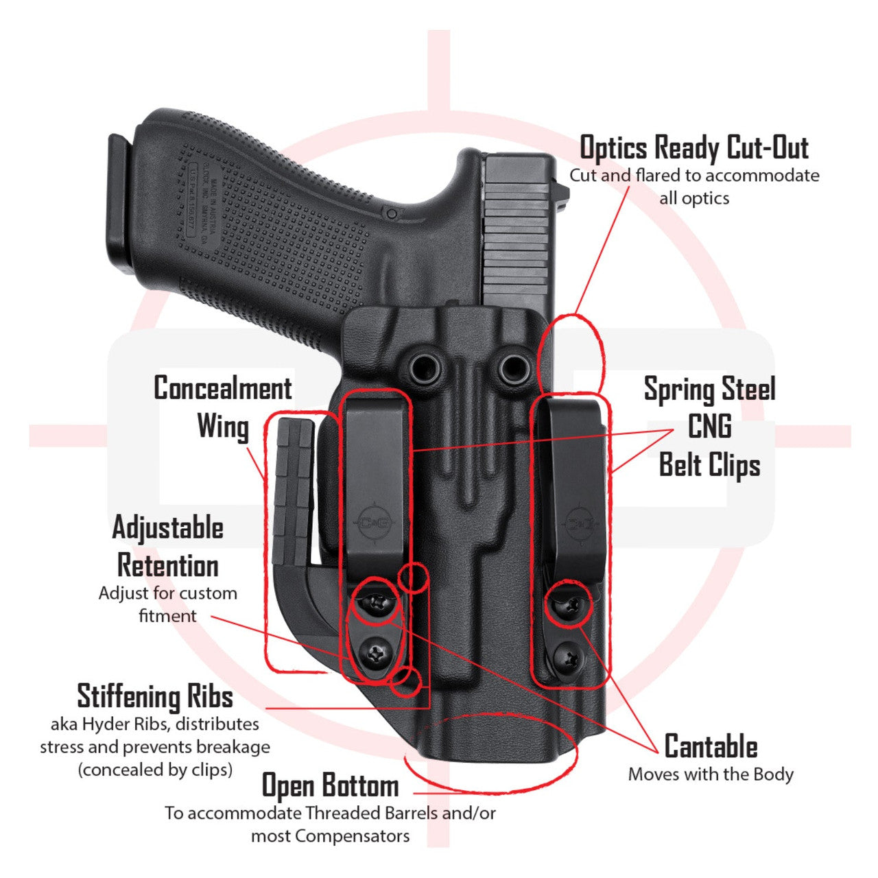Springfield Echelon 4.5F | IWB COVERT/ALPHA Kydex Holster | QUICKSHIP | C&G Holsters