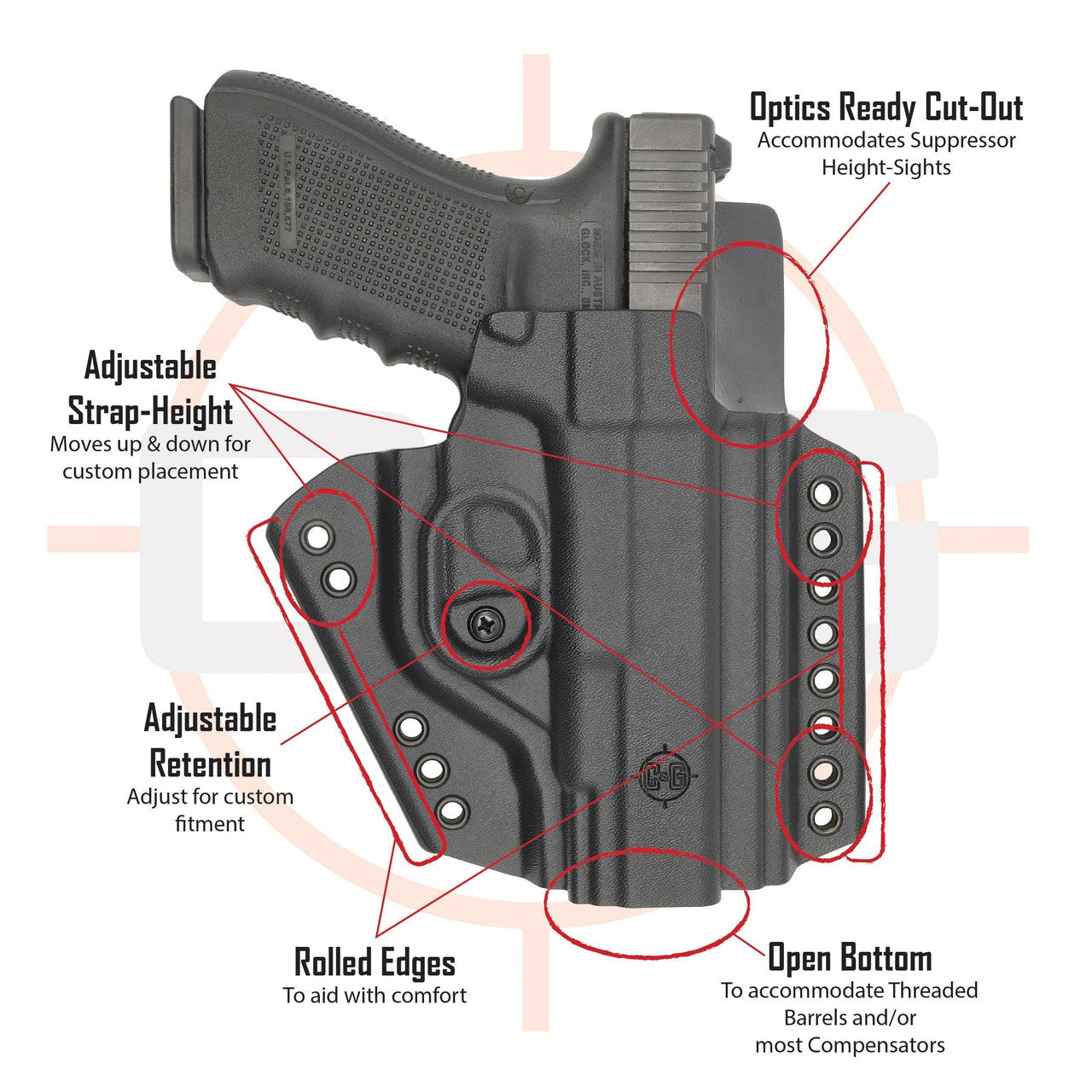 SIG P320/Compact 9/40 | DENALI Chest Mounted Kydex Holster System | QUICKSHIP | C&G Holsters