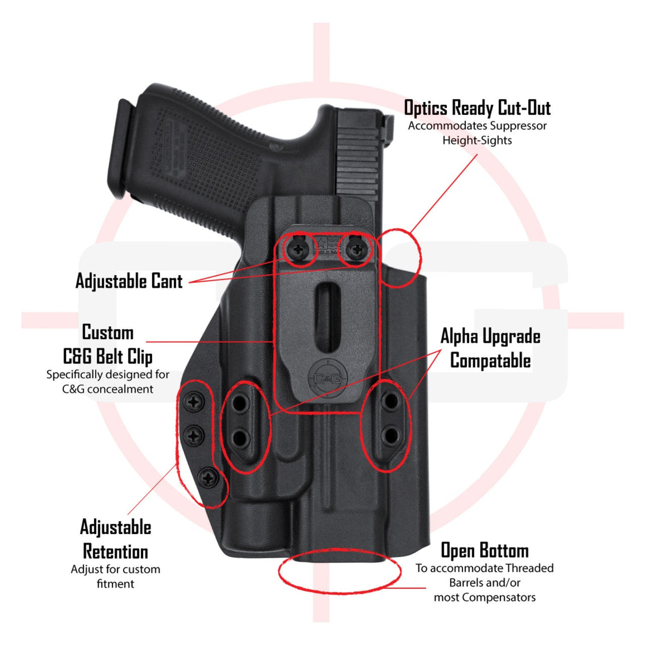 GLOCK 48/MOS TLR-7/X/sub | IWB TACTICAL/ALPHA Kydex Holster | QUICKSHIP | C&G Holsters