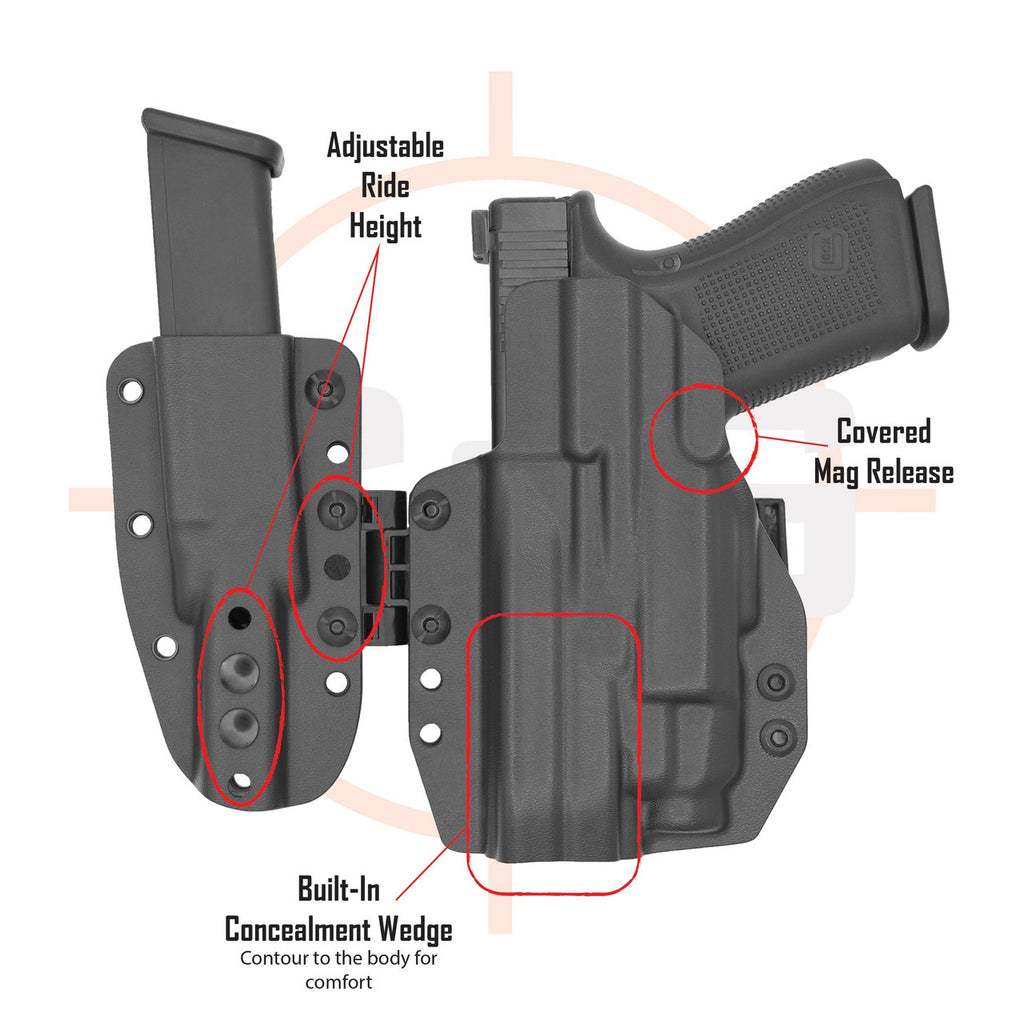 GLOCK 17/19 TLR-8/A/G | MOD1-LIMA Appendix Sidecar Kydex Holster System | QUICKSHIP | C&G Holsters