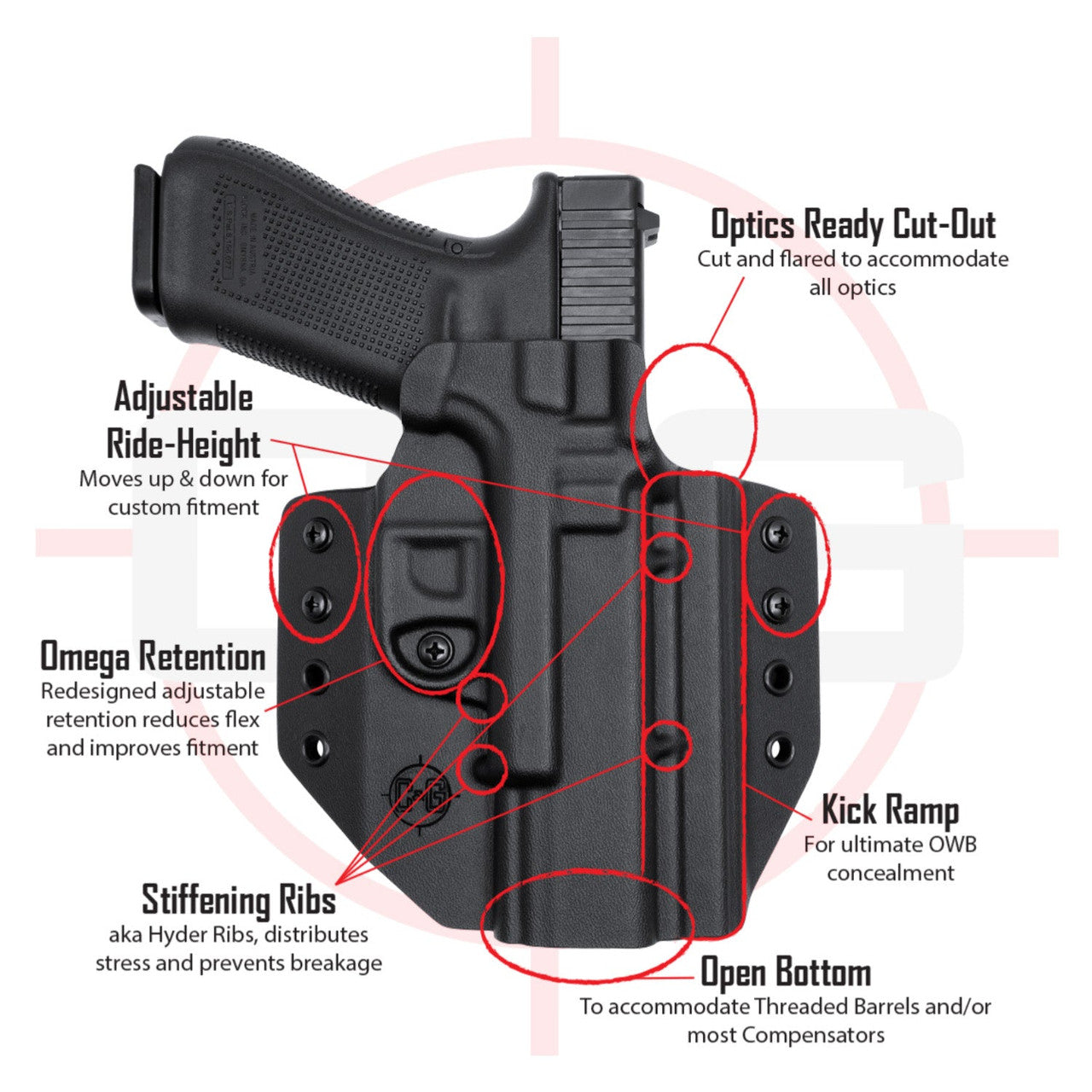 SIG P320-XTEN | OWB COVERT Kydex Holster | QUICKSHIP | C&G Holsters
