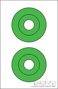 25 EZ2C Targets RD1: Two 6.5" Bullseyes Shooting Paper Targets 11"x17" Pad of 25 USA MADE