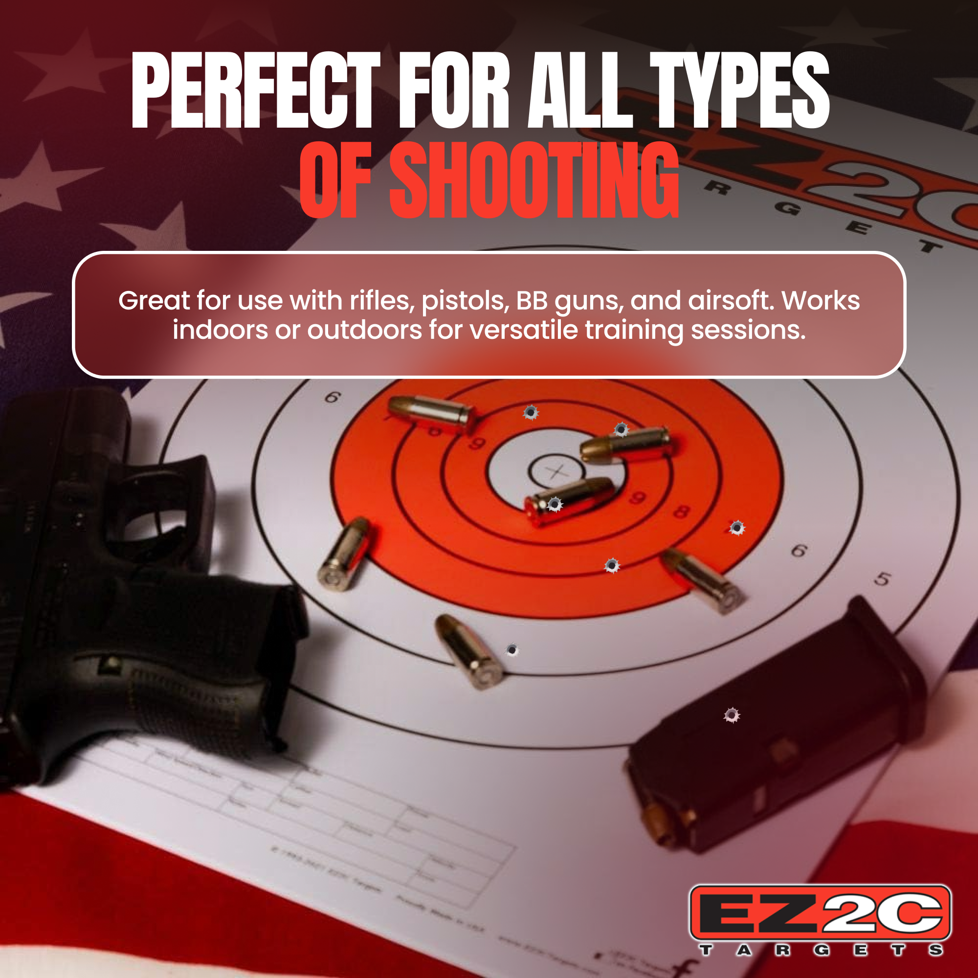 EZ2C Targets #12: Paper Shooting Targets for B16 11"x17" USA MADE